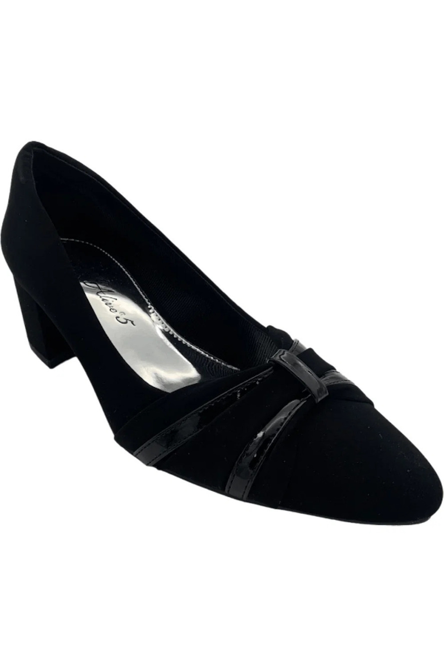 Easy Street Block Heel Pumps Millie Black Lamy - Extra Wide
